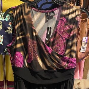 BNWT: Pink and Black Maxi Wide Leg Jumpsuit